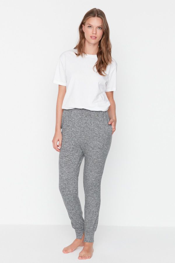 Trendyol Trendyol Khaki Marbled Pocket Detailed Soft Knitted Pajama Bottoms