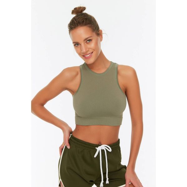 Trendyol Trendyol Khaki-Stone 2-Pack Halter Neck Seamless Sports Bra