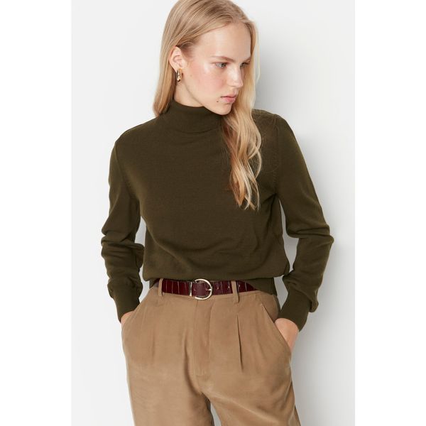 Trendyol Trendyol Khaki Turtleneck Knitwear Sweater