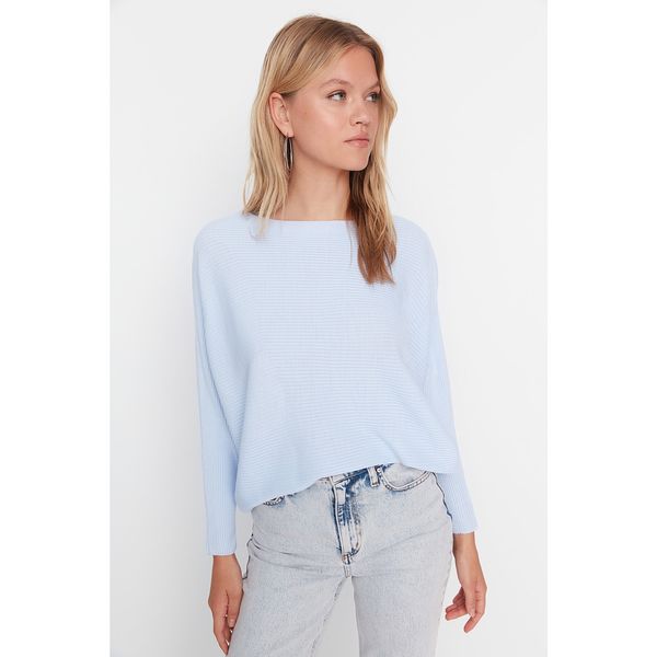 Trendyol Trendyol Light Blue Boat Neck Knitwear Sweater