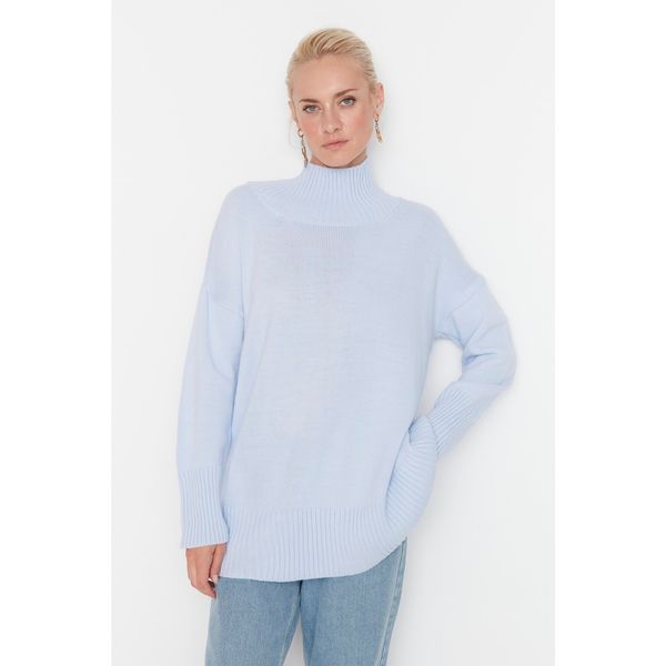 Trendyol Trendyol Light Blue High Collar Knitwear Sweater