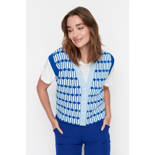 Trendyol Trendyol Light Blue Patterned Knitwear Sweater