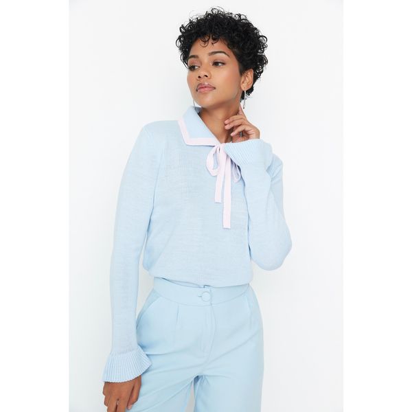 Trendyol Trendyol Light Blue Polo Neck Knitwear Sweater