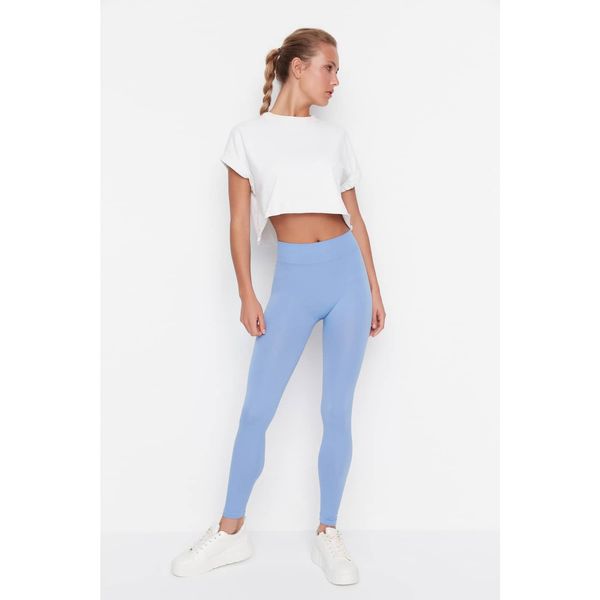 Trendyol Trendyol Light Blue Seamless Ribbed Sport Tights