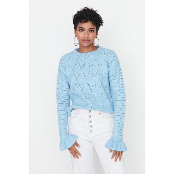 Trendyol Trendyol Light Blue Sleeve Detailed Knitwear Sweater
