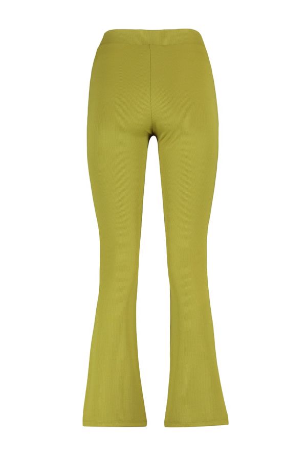 Trendyol Trendyol Light green Ribbed Knitted Leggings