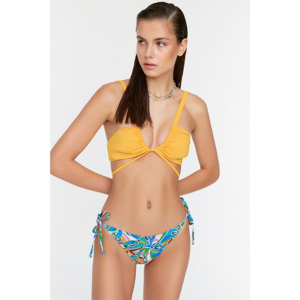 Trendyol Trendyol Lilac Abstract Patterned Tie Detailed Bikini Bottoms