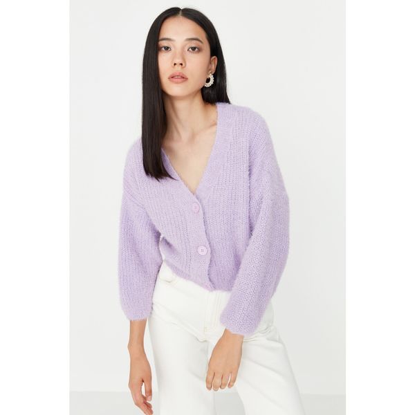 Trendyol Trendyol Lilac Buttoned Knitwear Cardigan