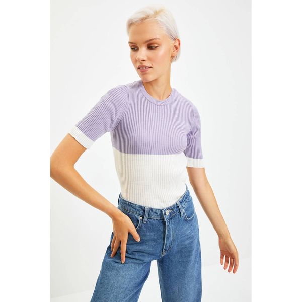 Trendyol Trendyol Lilac Color Block Knitwear Sweater