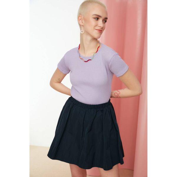 Trendyol Trendyol Lilac Corduroy Crop Knitted Blouse