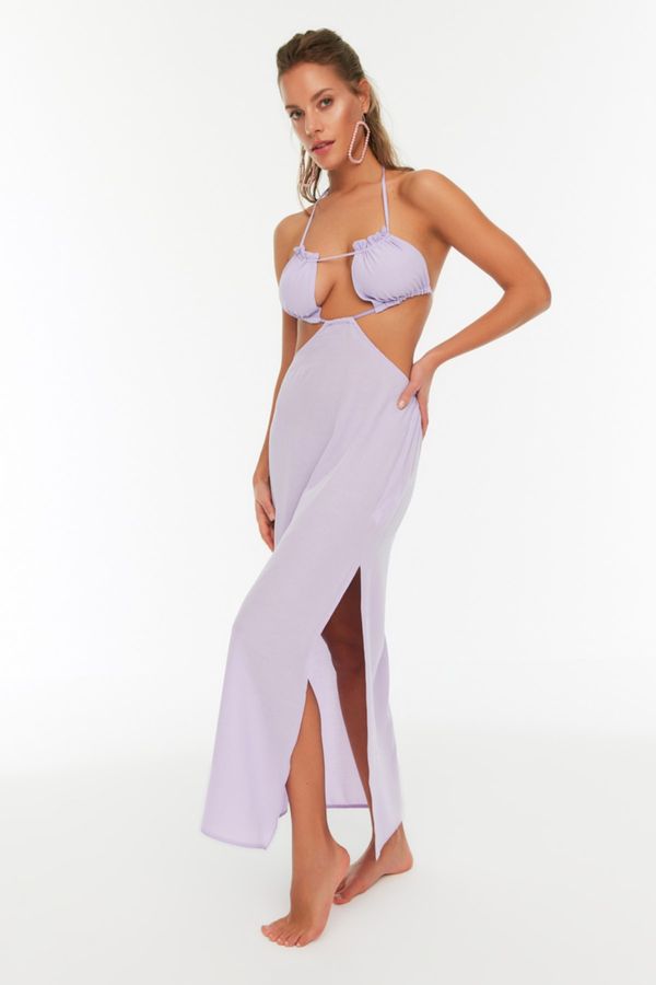 Trendyol Trendyol Lilac Cut-Out Detailed Beach Dress