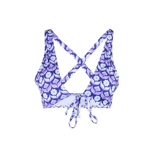 Trendyol Trendyol Lilac Floral Print Halterneck Bikini Top