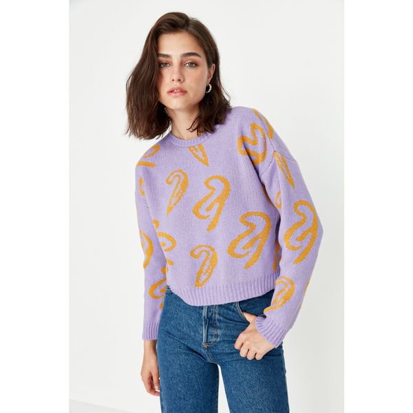 Trendyol Trendyol Lilac Jacquard Knitwear Sweater
