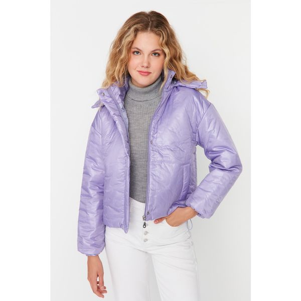 Trendyol Trendyol Lilac Oversize Hooded Inflatable Coat