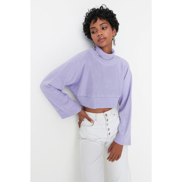 Trendyol Trendyol Lilac Super Crop Turtleneck Knitwear Sweater