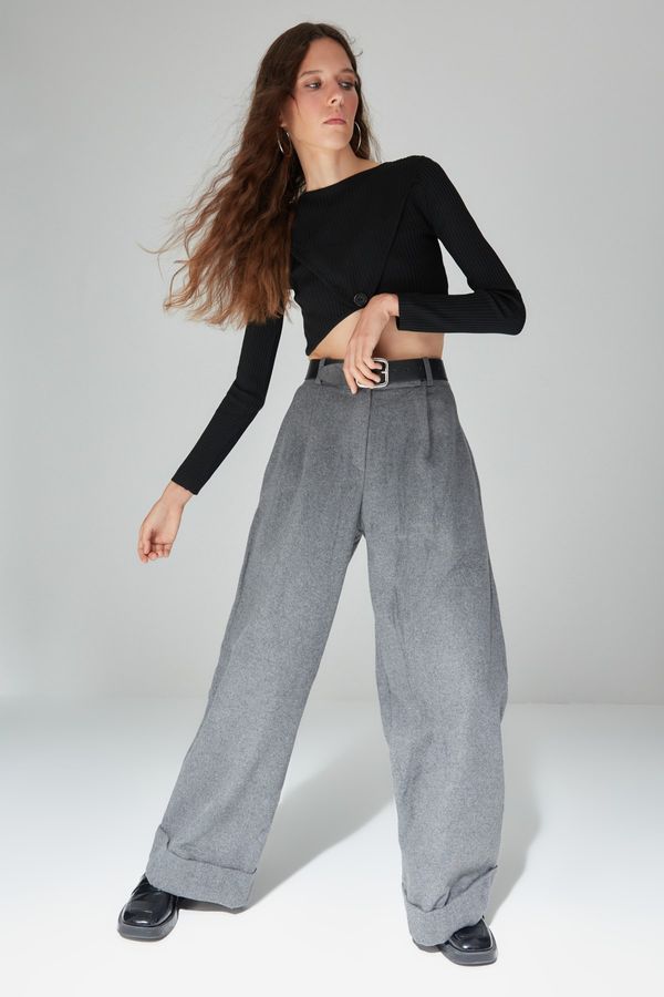 Trendyol Trendyol Limited Edition Anthracite High Waist Trousers