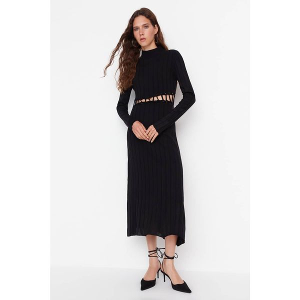 Trendyol Trendyol Limited Edition Black Side Tie Detailed Knitwear Dress