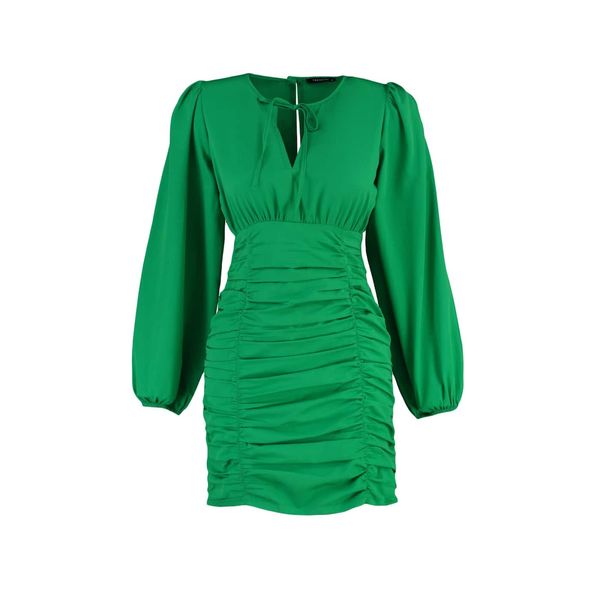Trendyol Trendyol Limited Edition Green Tie Detailed Dress