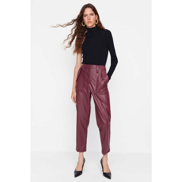 Trendyol Trendyol Limited Edition Plum Front Buttoned Trousers