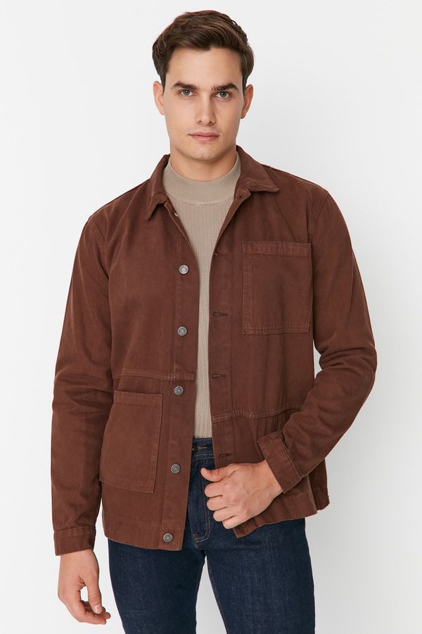 Trendyol Trendyol Men's Brown Regular Fit Denim Jacket