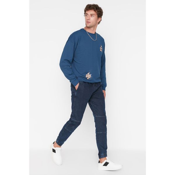 Trendyol Trendyol Men's Navy Blue Comfortable Fit Stitching Detail Jogger Jeans