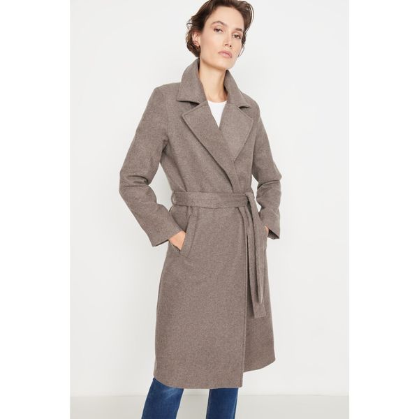 Trendyol Trendyol Mink Belted Wool Cachet Coat