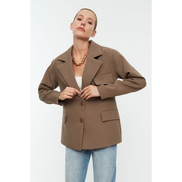 Trendyol Trendyol Mink Button Blazer Jacket