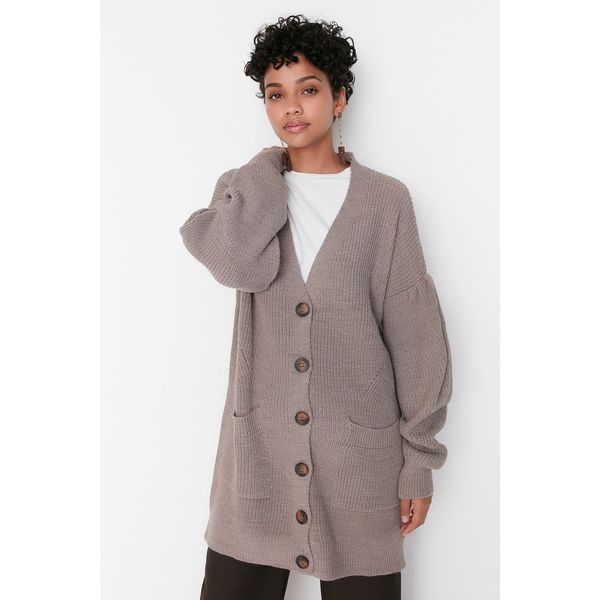 Trendyol Trendyol Mink Button Detailed Knitwear Cardigan