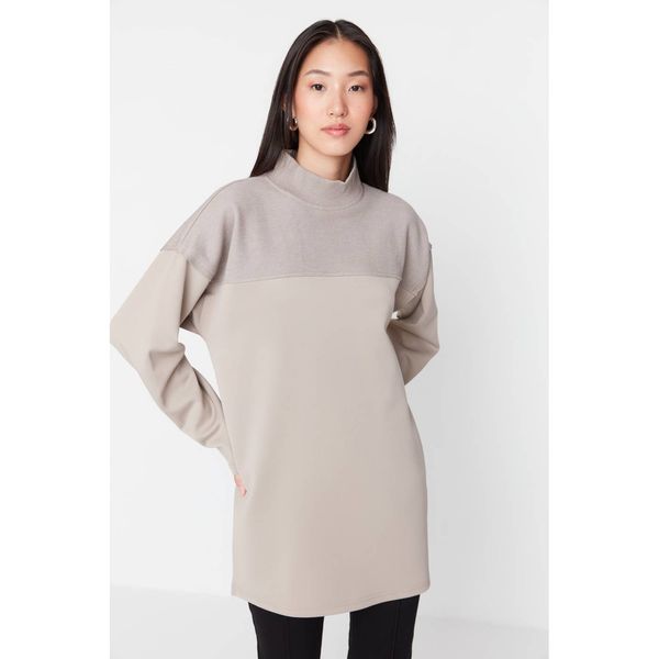 Trendyol Trendyol Mink Color Block Knitted Tunic