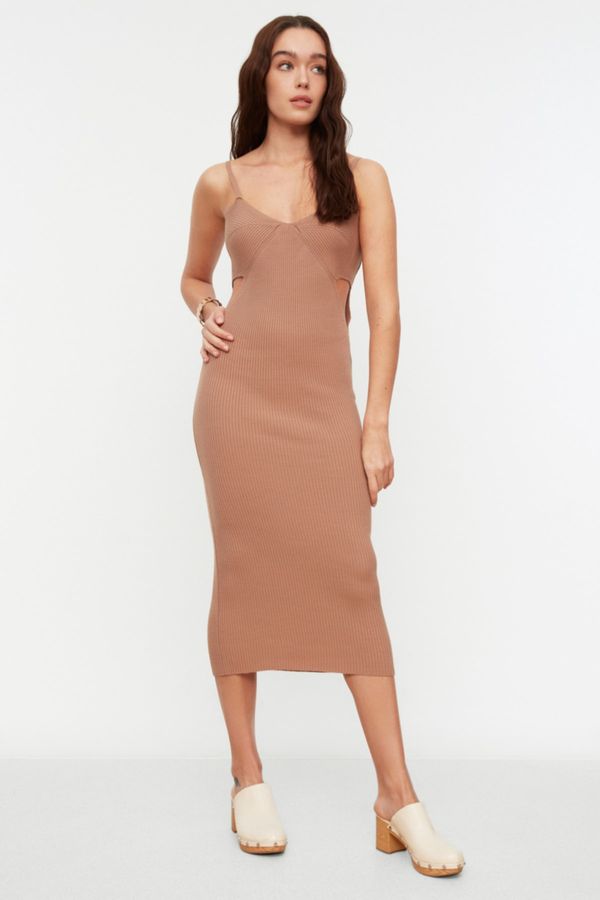 Trendyol Trendyol Mink Cut Out Detailed Knitwear Dress