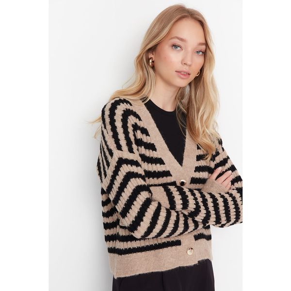 Trendyol Trendyol Mink Striped Knitwear Cardigan