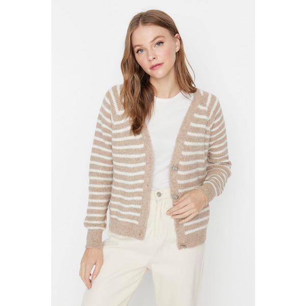 Trendyol Trendyol Mink Striped Knitwear Cardigan