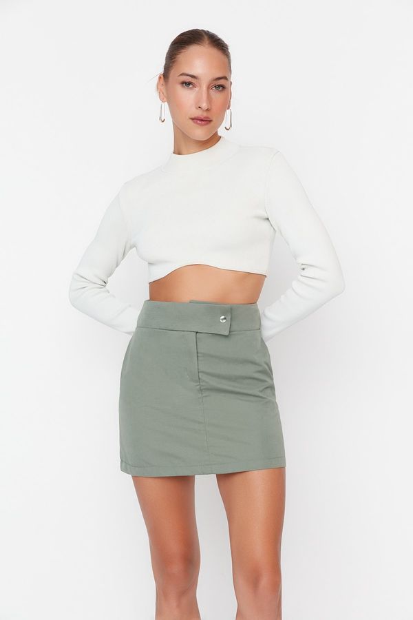 Trendyol Trendyol Mint Buttoned Mini Skirt