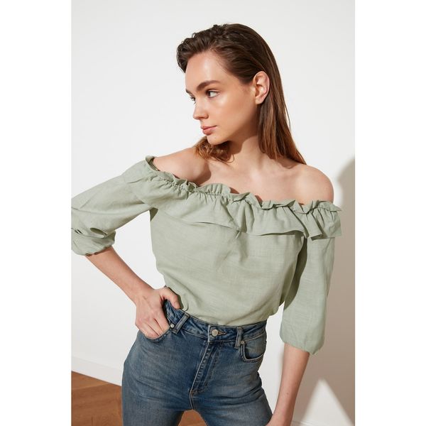 Trendyol Trendyol Mint Carmen Collar Bluzka