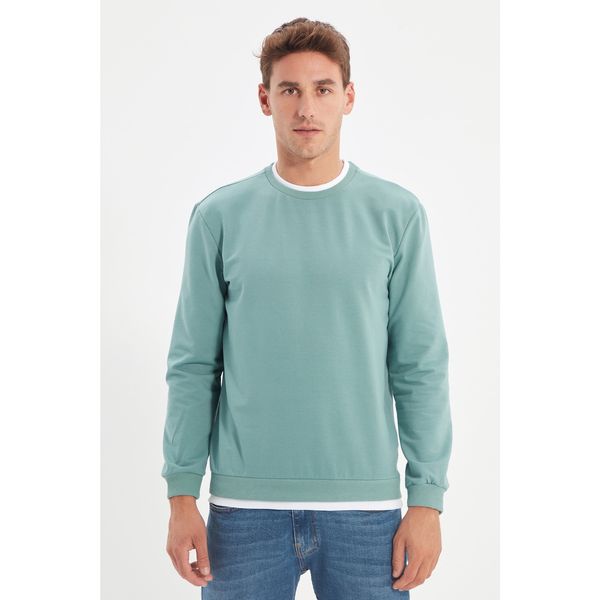 Trendyol Trendyol Mint Men's Basic Regular Fit Sweatshirt