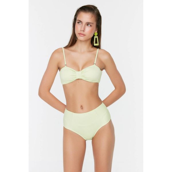 Trendyol Trendyol Mint Textured High Waist Bikini Bottom