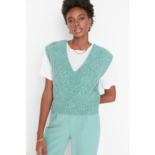 Trendyol Trendyol Mint V Neck Knitwear Sweater