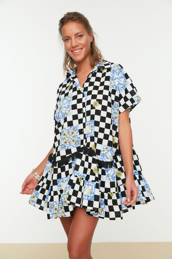 Trendyol Trendyol Mosaic Patterned Ruffle Dress