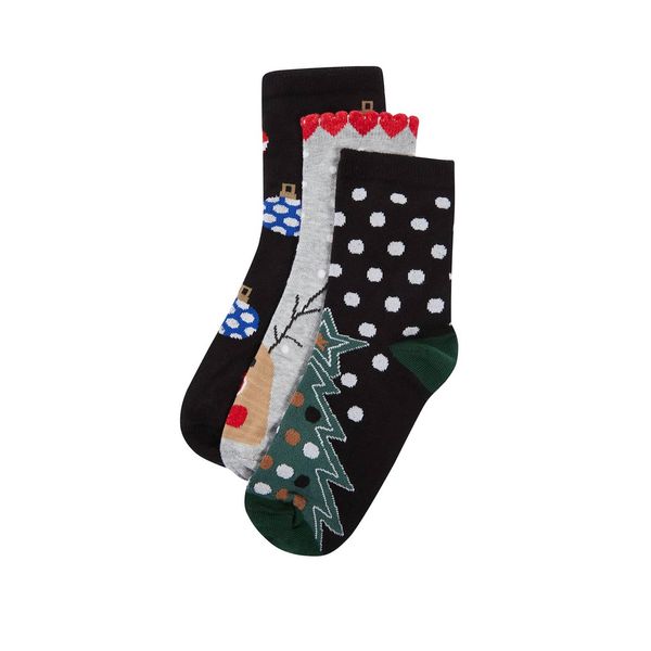 Trendyol Trendyol Multicolor Christmas Themed 3-Pack Knitted Socks
