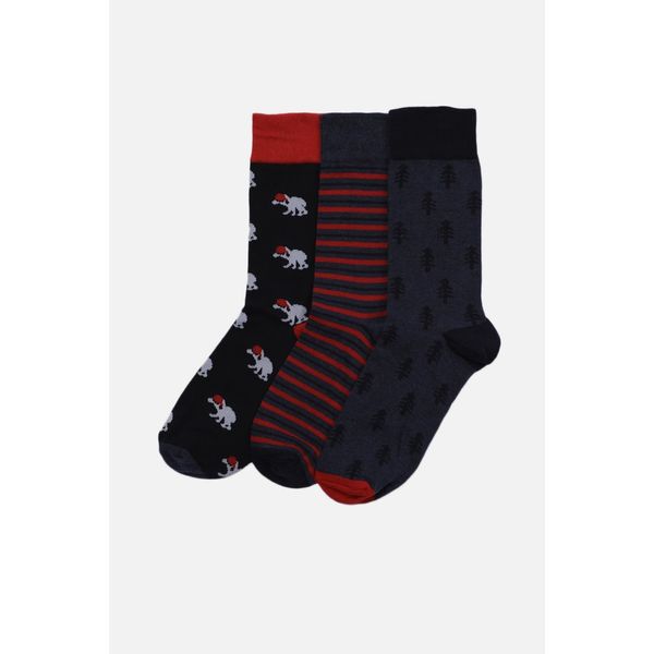 Trendyol Trendyol Multicolor Men's 3-Pack Socks Christmas Themed