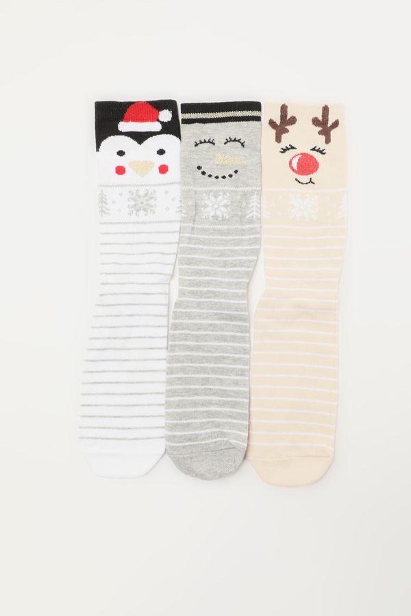 Trendyol Trendyol Multicolored 3-Pack Christmas Themed Socks