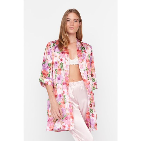 Trendyol Trendyol Multicolored Floral Pattern Woven Dressing Gown