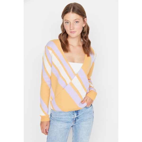 Trendyol Trendyol Mustard Color Block Knitwear Sweater