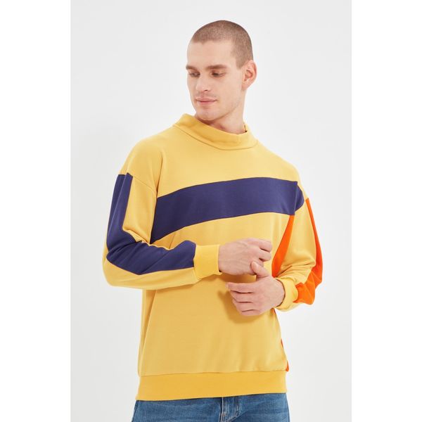 Trendyol Trendyol Mustard Men Regular Fit Sweatshirt