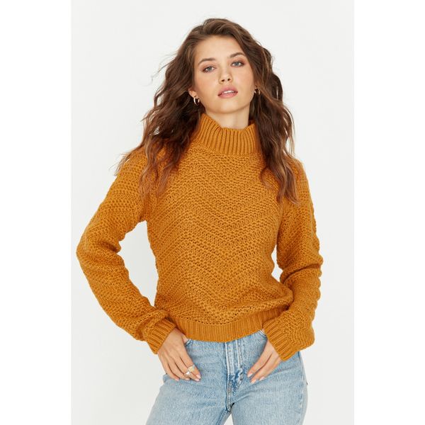 Trendyol Trendyol Mustard Turtleneck Knitwear Sweater