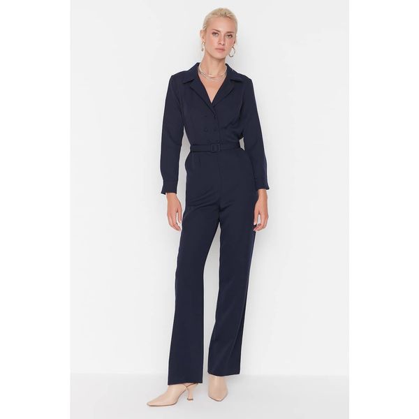 Trendyol Trendyol Navy Belted Jumpsuit