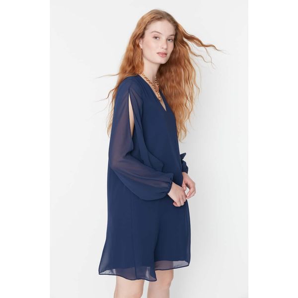 Trendyol Trendyol Navy Blue Chiffon Dress