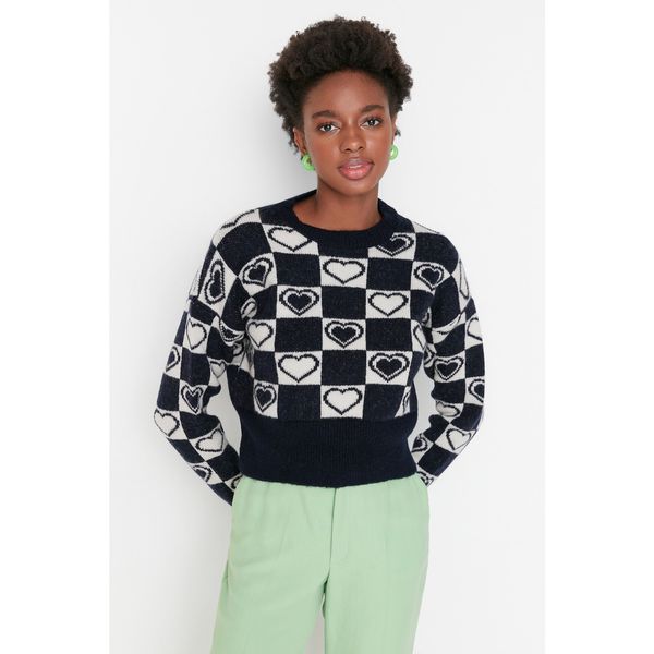 Trendyol Trendyol Navy Blue Crop Knitwear Sweater