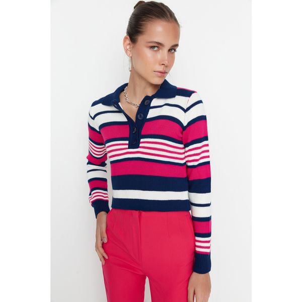 Trendyol Trendyol Navy Blue Crop Knitwear Sweater