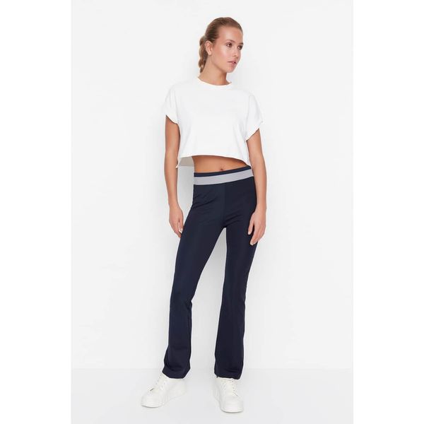 Trendyol Trendyol Navy Blue Flare Trousers